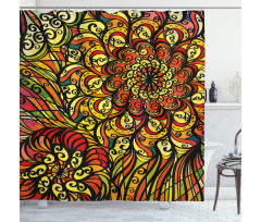 Abstract Curly Floral Shower Curtain