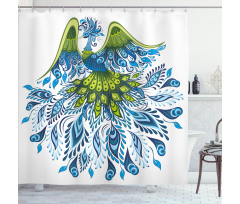 Abstract Bird Shower Curtain