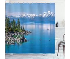 Blue Water Lake Tahoe Shower Curtain