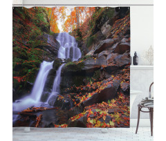 Mountain and Waterfall Shower Curtain