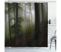Mysterious Woods Foggy Shower Curtain
