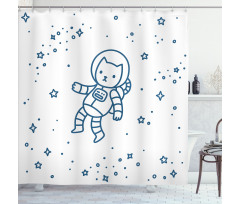 Astronaut Cat in Space Shower Curtain