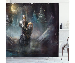 Medieval Dwarf Knight Shower Curtain
