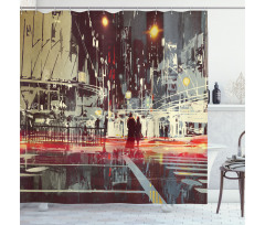 Gloomy City Streets Shower Curtain