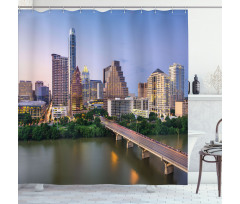 Autin Texas City Bridge Shower Curtain