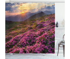 Flower Meadow Mountain Shower Curtain