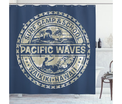 Pacific Waves Surf Camp Shower Curtain
