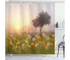 Daisies Tree Mist Shower Curtain