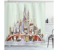 Xmas City Holiday Shower Curtain
