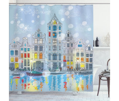 Amsterdam Canal Xmas Shower Curtain