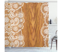 Lace Wooden Retro Shower Curtain