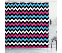 Zigzag Colorful Twisty Shower Curtain