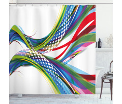 Abstract Wave Ombre Shower Curtain