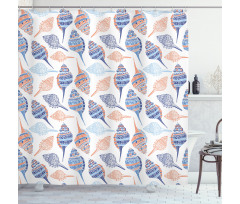 Abstract Marine Seashells Shower Curtain