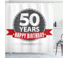50th Birthday Retro Shower Curtain