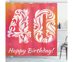 Happy Greeting Floral Shower Curtain