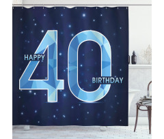 Number 40 Emblem Shower Curtain