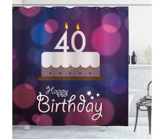 Birthday Cake Dots Shower Curtain