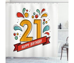 Digital 21 Birthday Shower Curtain
