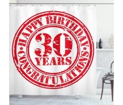 Grunge Birthday Stamp Shower Curtain