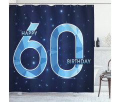 Birthday 60 Stars Shower Curtain