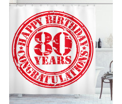 Happy Birthday Stamp Shower Curtain