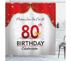 Birthday Party Invite Shower Curtain