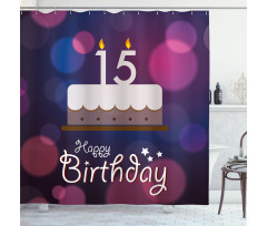 15 Birthday Cake Shower Curtain