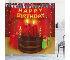 Birthday Boxes Flags Shower Curtain