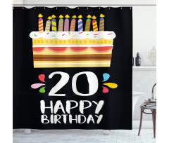 Party Cake Candles Shower Curtain