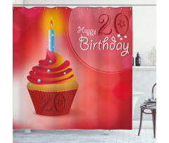 Cupcake with Beams Shower Curtain