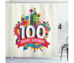 Digital Print Shapes Shower Curtain