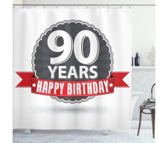 Birthday Red Ribbon Shower Curtain