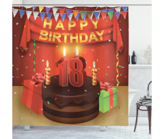 Happy Birthday Cake Shower Curtain