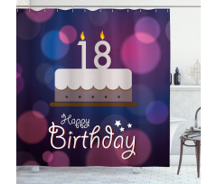 Cartoon Birthday Cake Shower Curtain