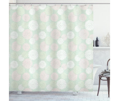 Pastel Dahlia Blossoms Shower Curtain