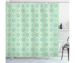 Circles Vintage Pastel Shower Curtain