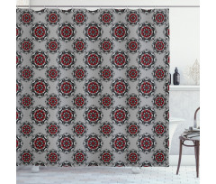 Moroccan Flower Rose Shower Curtain