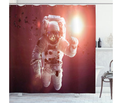 Pet in Suit Galaxy Shower Curtain