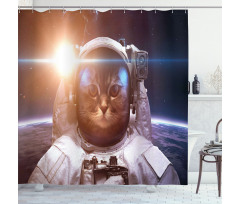 Kitty Lunar Eclipse Shower Curtain