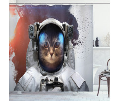 Grunge Cosmonaut Suit Shower Curtain