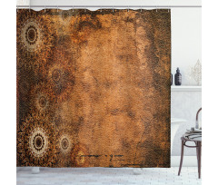 Aged Texture Vintage Floral Shower Curtain