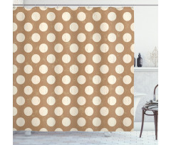 Big Polka Dots Grungy Old Shower Curtain