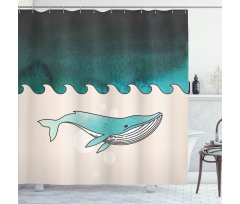 Fish Swimming Submarine Shower Curtain