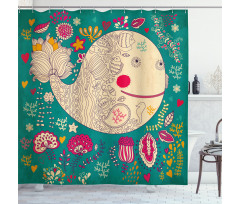 Happy Sea Giant Blooms Shower Curtain