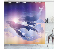 Dreamy Night with Clouds Shower Curtain