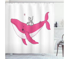 3 Cats Big Fish Magic Shower Curtain
