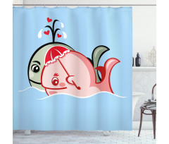 Whale Couple Shower Curtain