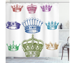 Old Antique Crown Set Shower Curtain