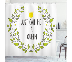 Green Wreath Words Crown Shower Curtain